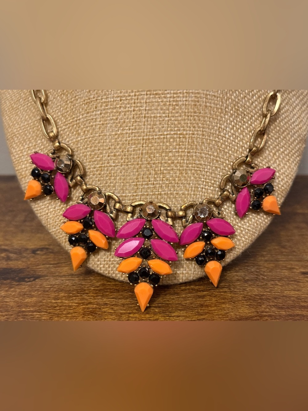 J.Crew Vibrant Pink & Orange Statement Necklace - Women Jewelry